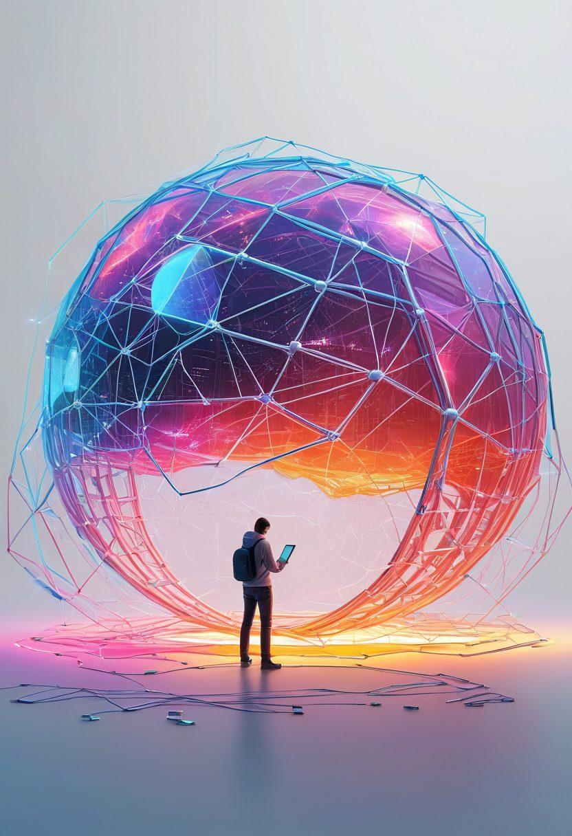A dynamic scene of a digital artist sculpting a glowing, intricate web design with tools and code snippets floating around, blending with vibrant illustrations of websites and interfaces. The background depicts a futuristic city made of interlocking websites, symbolizing connectivity and innovation. super-realistic. vibrant colors. white background.